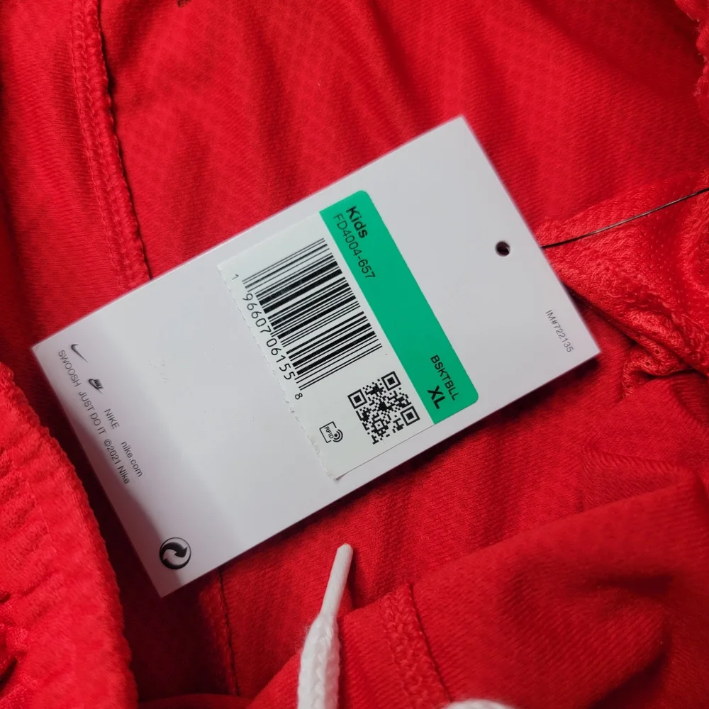 Nike Dri-Fit Elite Boy's Basketball Shorts Size XL Red White Pockets Drawstring
